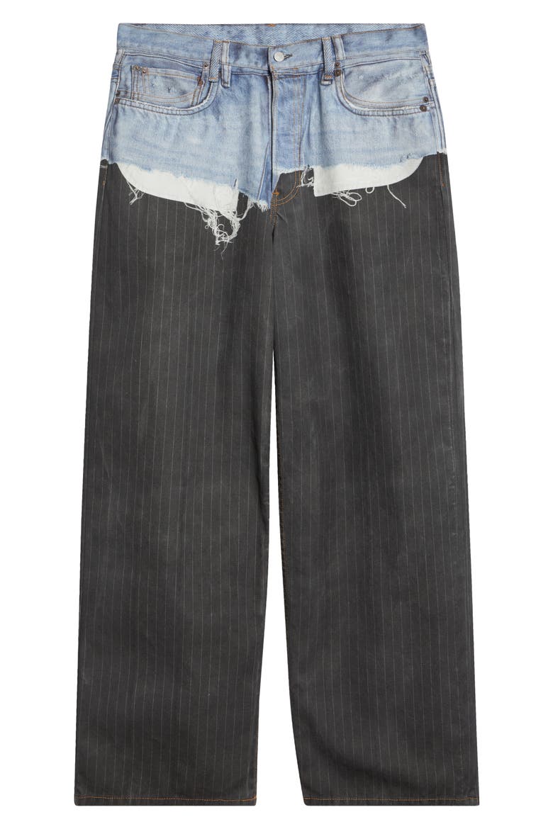 1981 Loose Fit Trompe l'Oeil Pinstripe Jeans, Alternate, color, BLUE/ BLACK