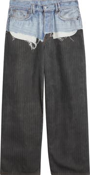 Acne Studios 1981 Loose Fit Trompe l'Oeil Pinstripe Jeans