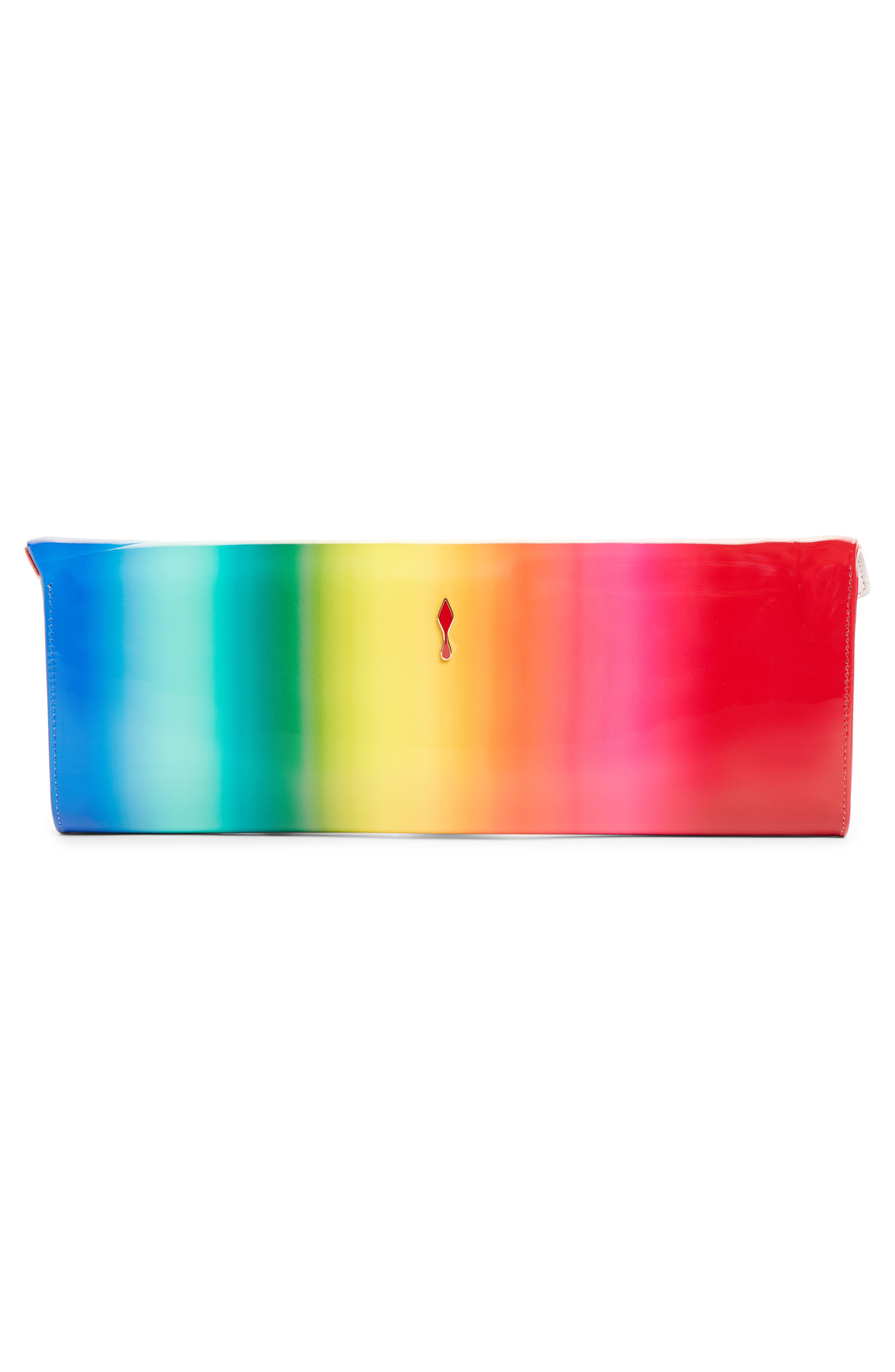 Christian Louboutin So Kate Rainbow Leather Clutch, Alternate, color, 