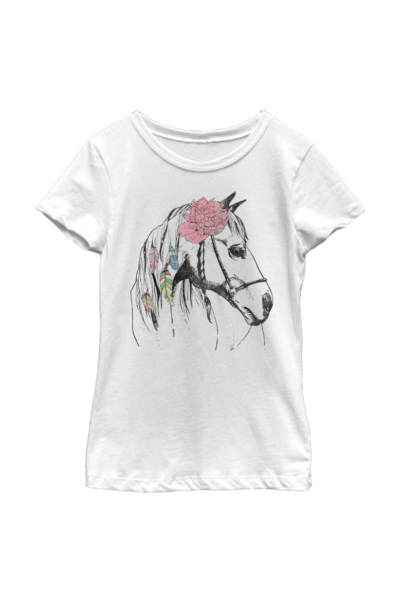 Girl's Lost Gods Dream Horse Graphic Tee, Main, color, White