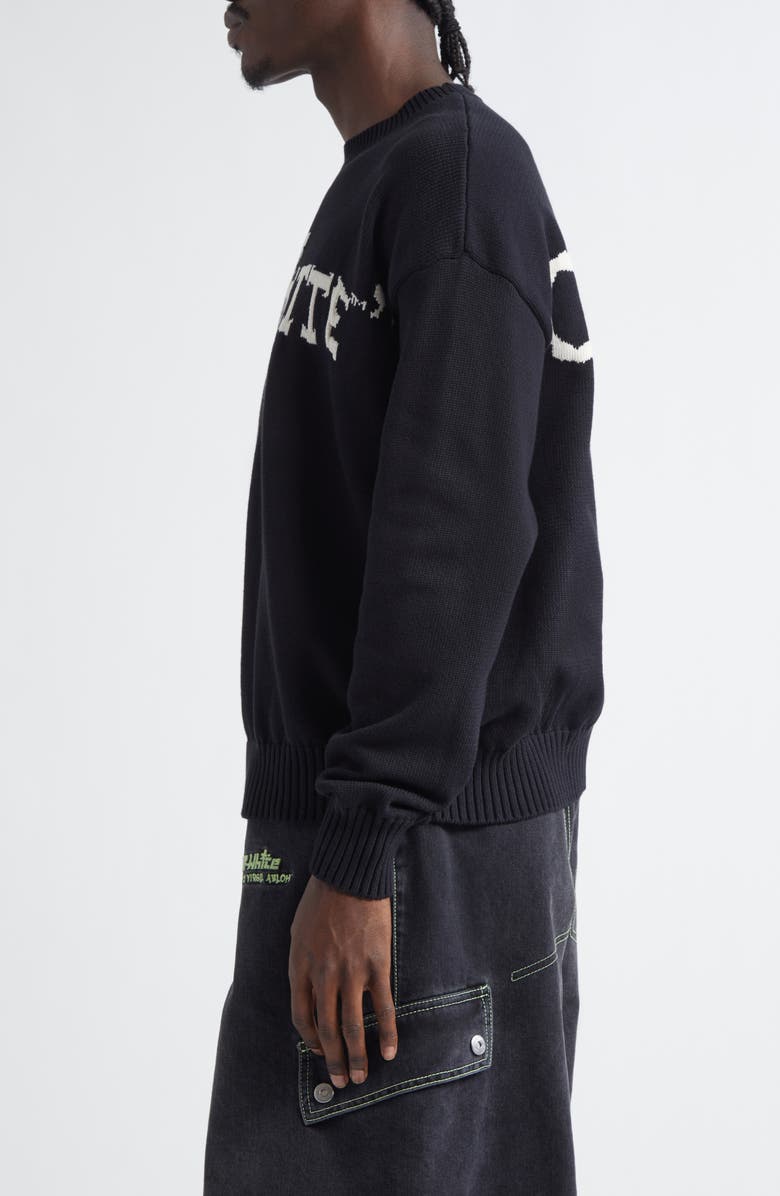Off-White Off Quote Jacquard Logo Crewneck Sweater, Alternate, color,