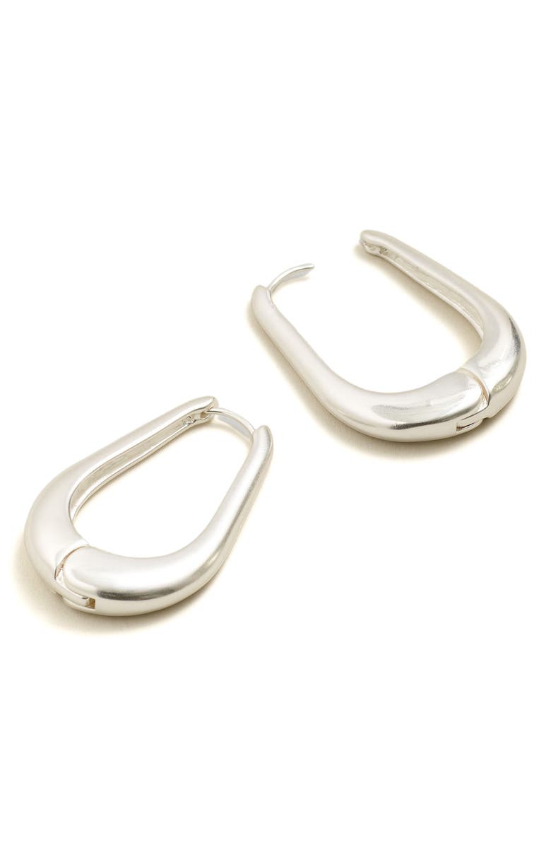 Madewell Large Droplet Hoop Earrings, Main, color, Light Silver Ox