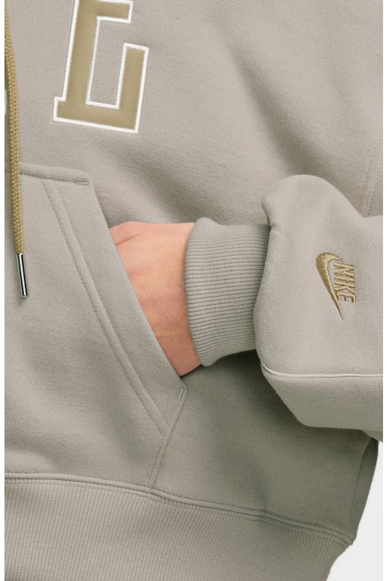 Studio Fleece Oversized Full Zip Cropped Graphic Hoodie, Alternate, color, CREAM II/ SAIL