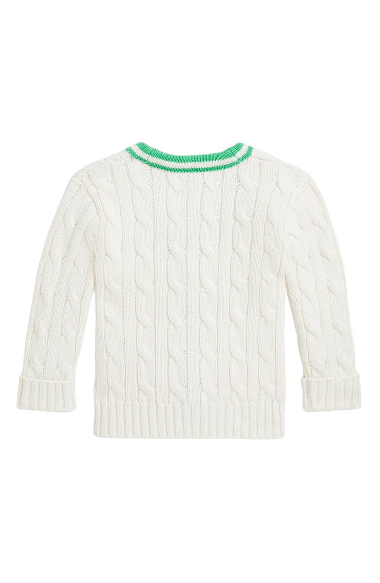 Ralph Lauren Cable Tipped Cotton Cardigan, Alternate, color, 