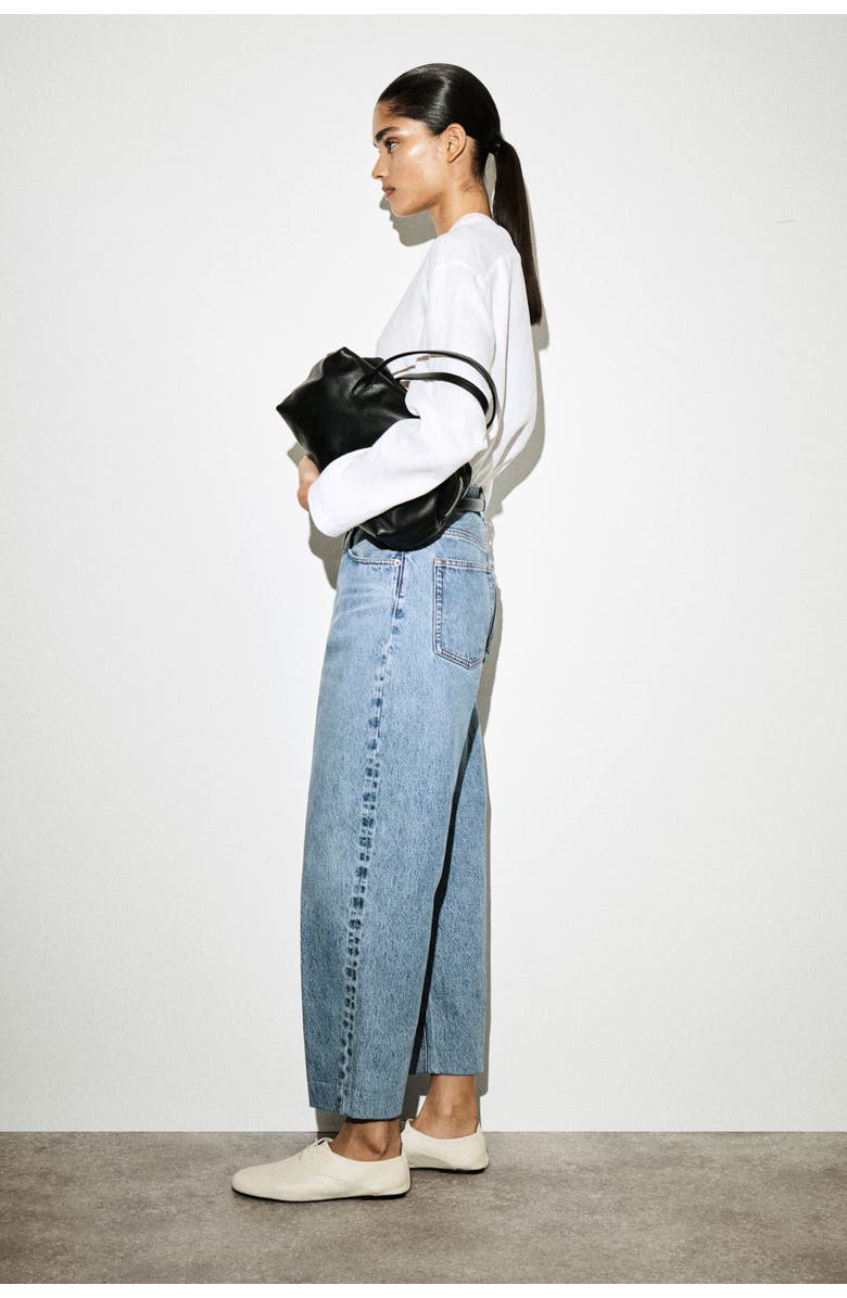 COS Button-Detail Linen V-Neck Shirt, Alternate, color, White