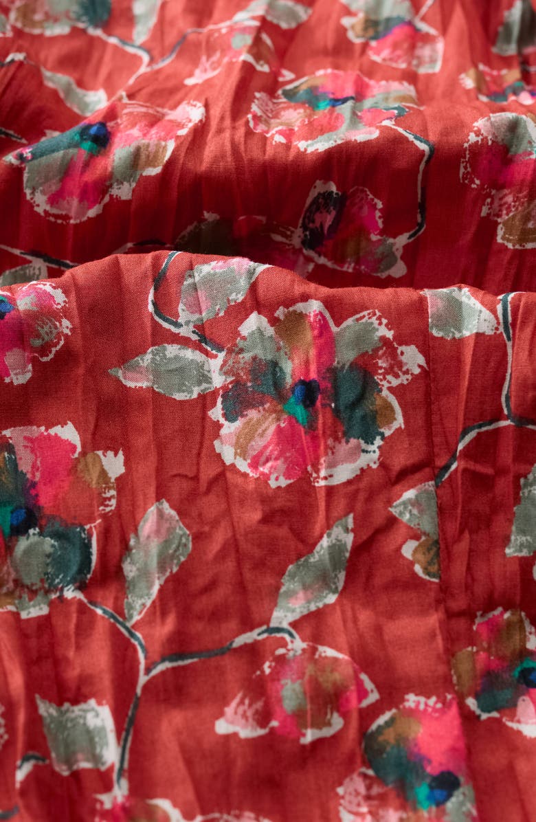 Seasalt Cornwall Larissa Printed Organic Cotton Button-Up Shirt, Alternate, color, Artist Camellia Red Sail