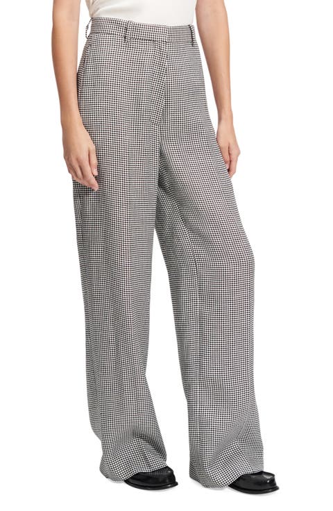 B.Mel Houndstooth Check Linen Blend Pants