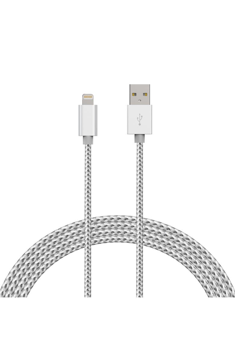 The Posh Tech 3-Pack MFI Lightning Cables, Alternate, color, Silver