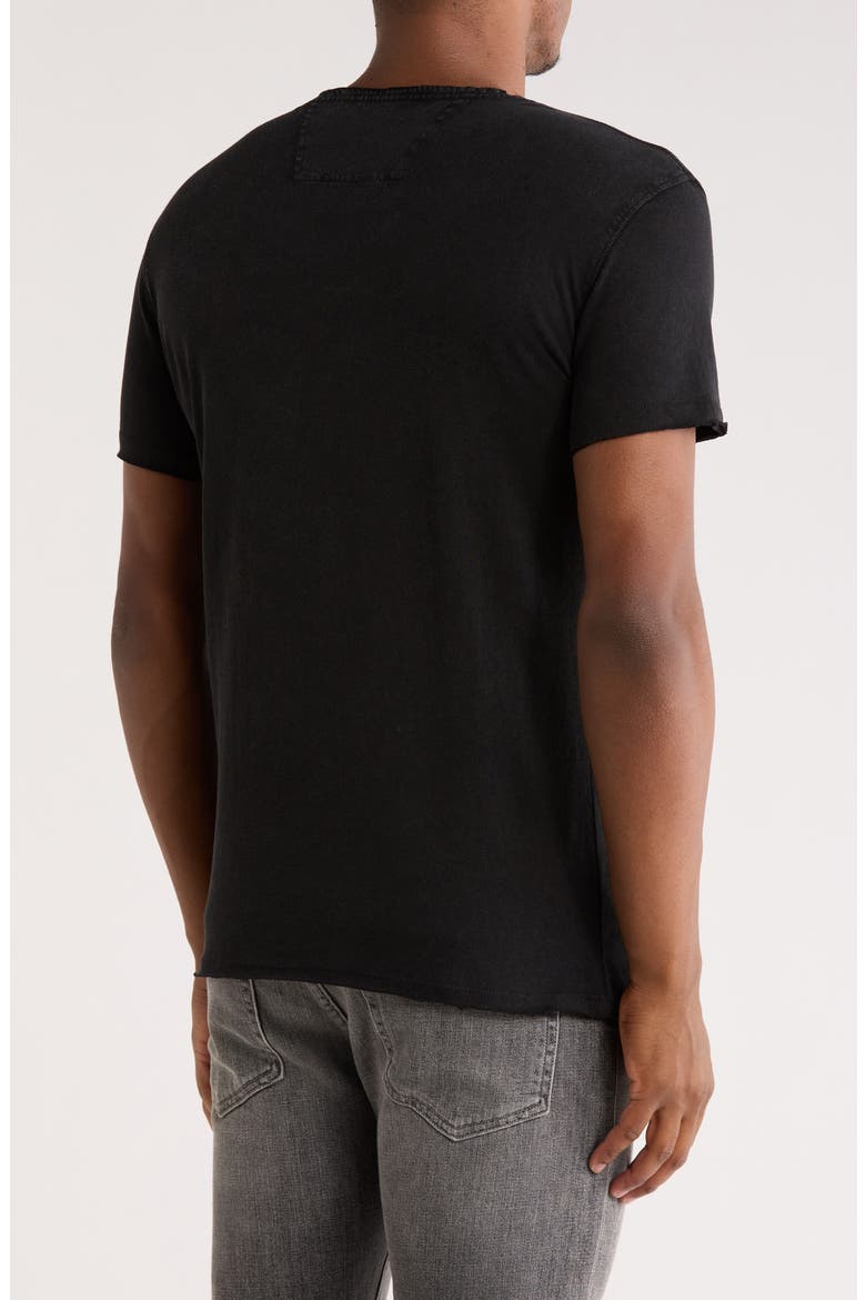 Peace Sign Raw Edge Cotton Graphic T-Shirt, Alternate, color, BLACK