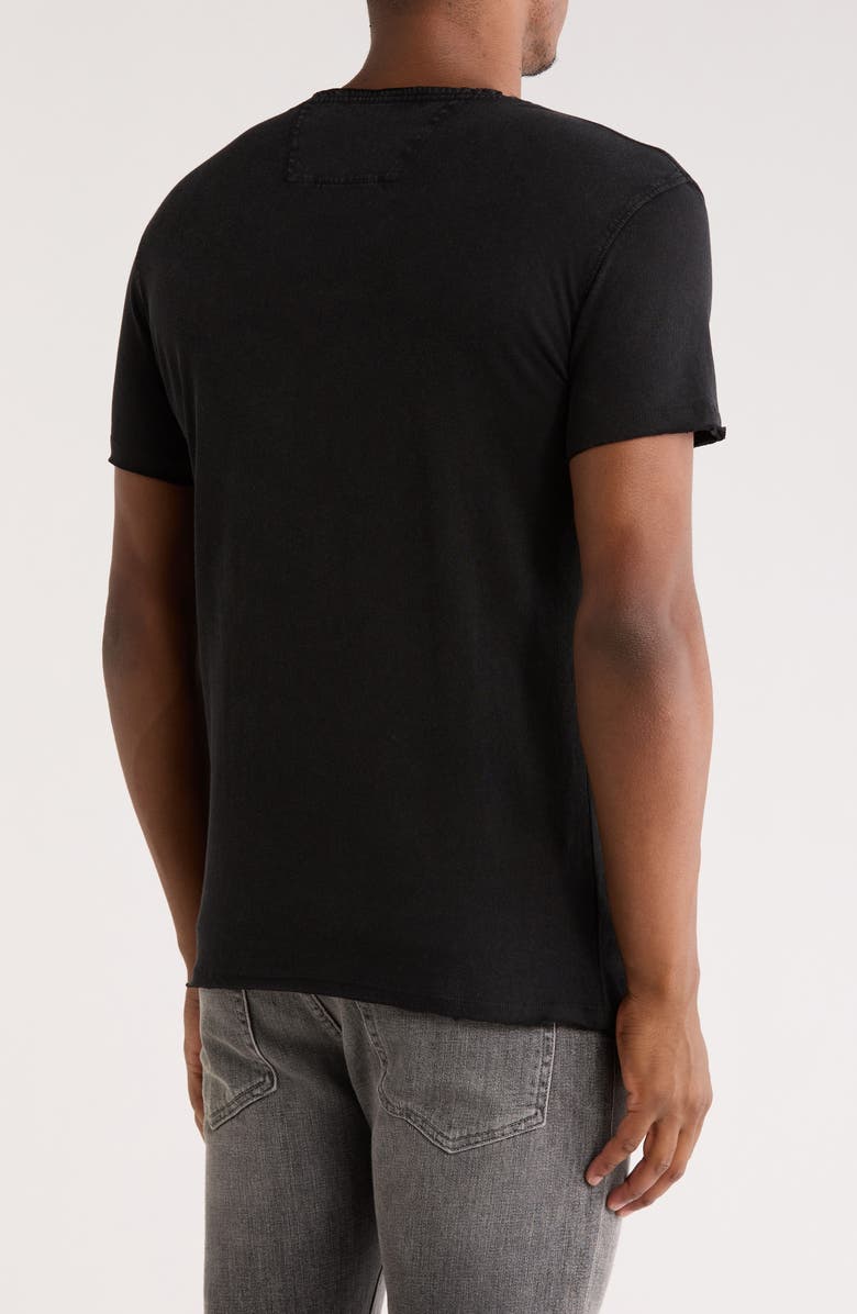 John Varvatos Peace Sign Raw Edge Cotton Graphic T-Shirt, Alternate, color, Black