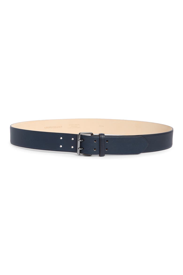 Double Hole Leather Belt, Main, color, MIDNIGHT BLUE