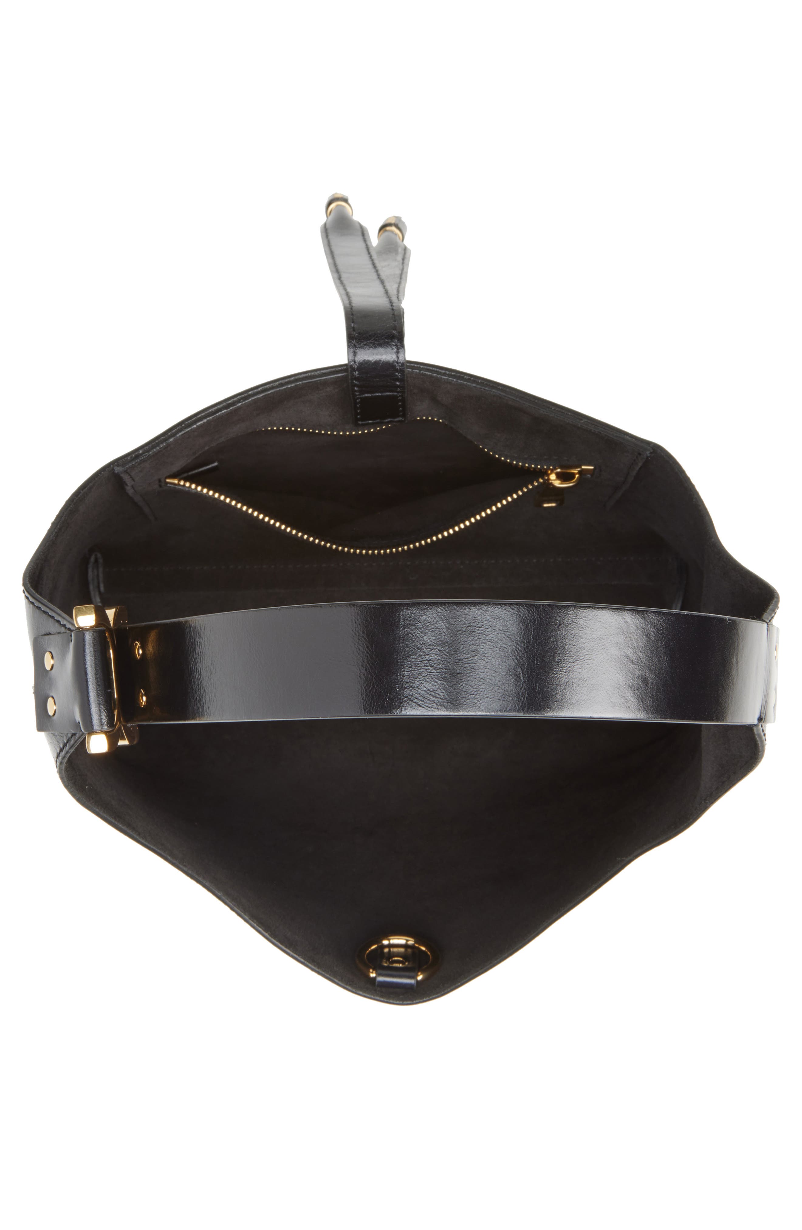 Chloé Small Marcie Leather Hobo Bag, Alternate, color, 001 Black