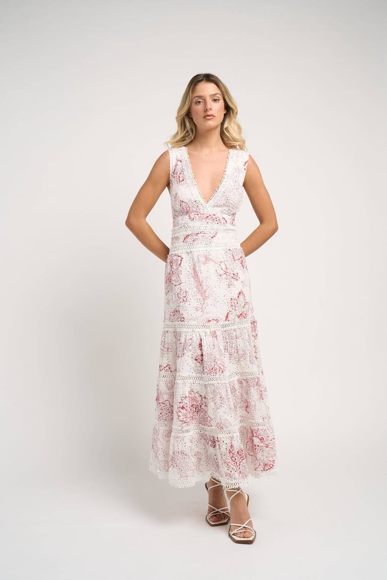 Naina Long Dress, Alternate, color, Red