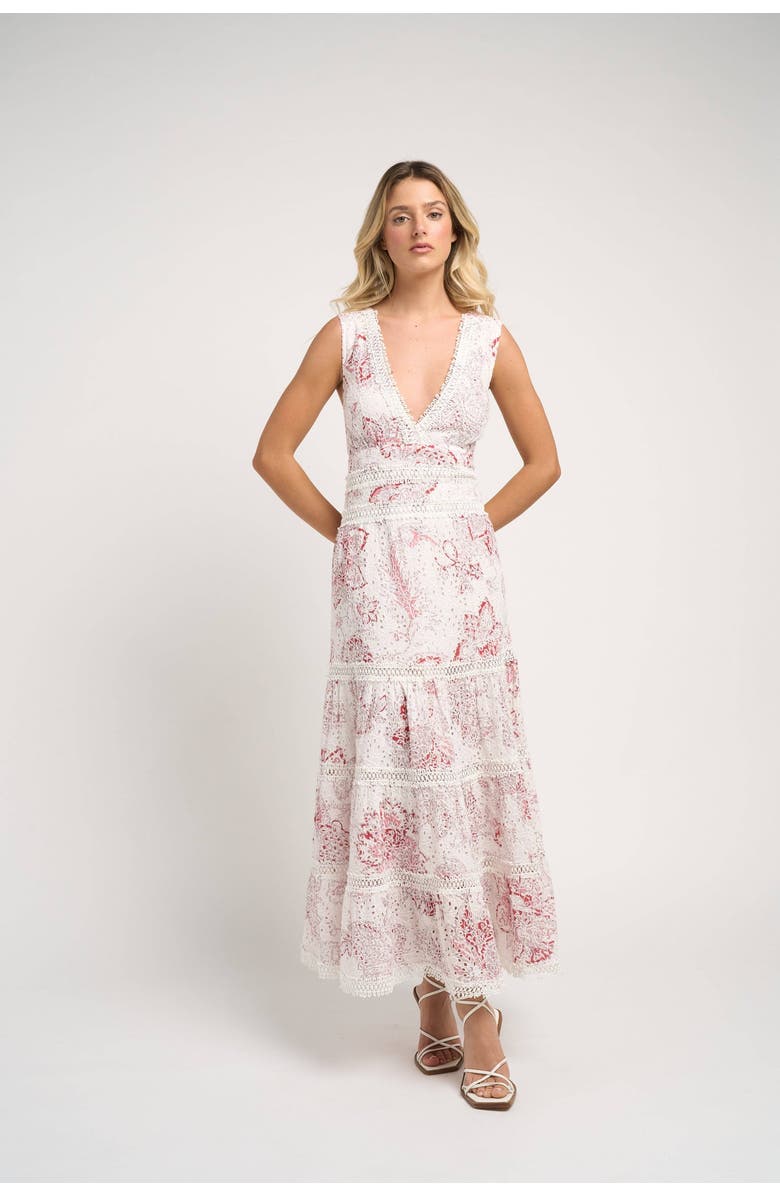 GUADALUPE DESIGN Naina Long Dress, Alternate, color, Red