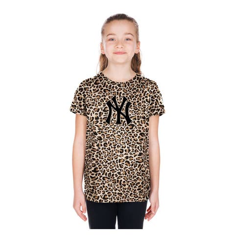 Girls Youth New Era  Brown New York Yankees Leopard T-Shirt