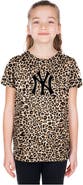 New Era Girls Youth New Era  Brown New York Yankees Leopard T-Shirt