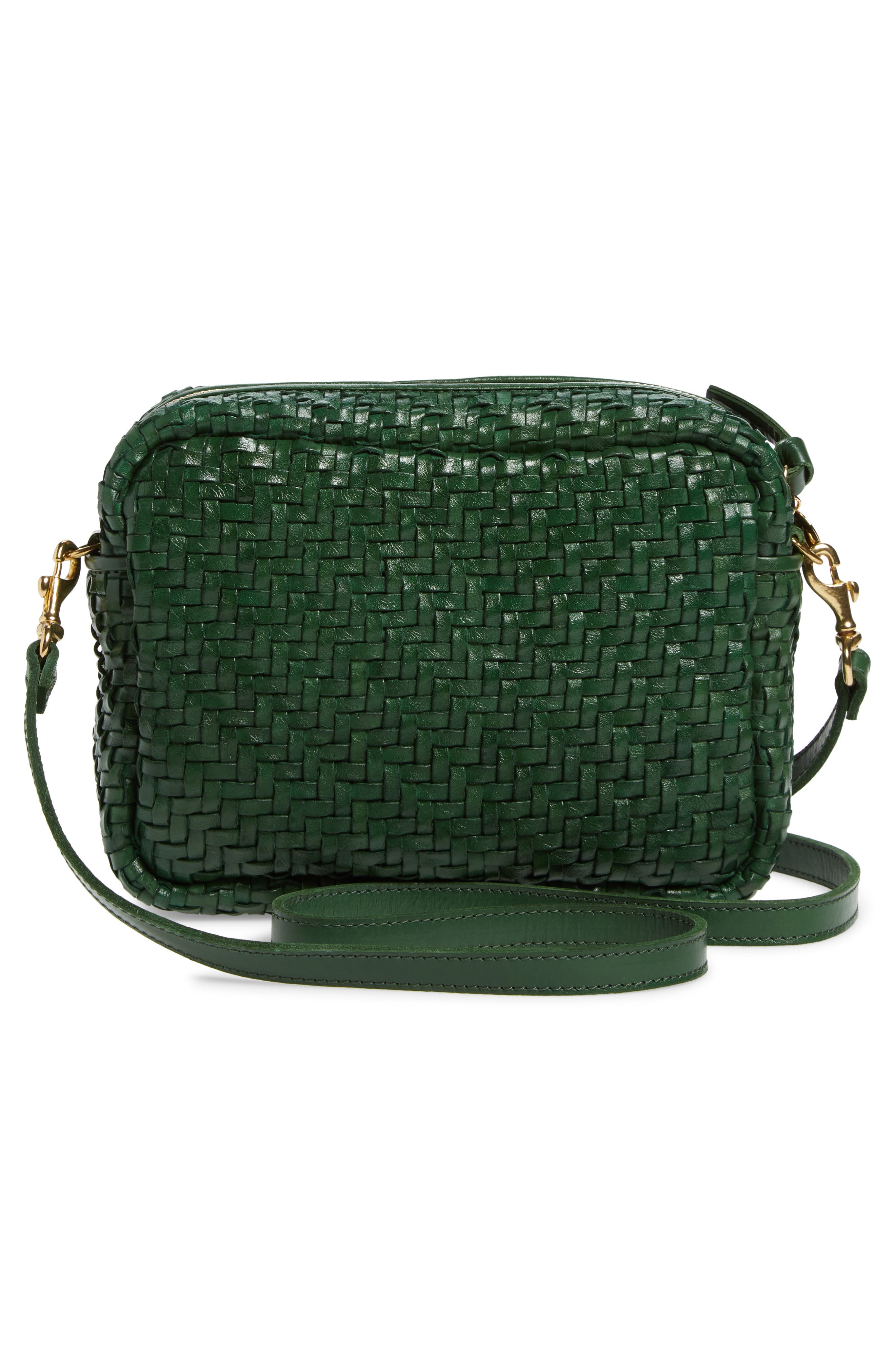 Clare V. Midi Sac Woven Leather Crossbody, Alternate, color, 