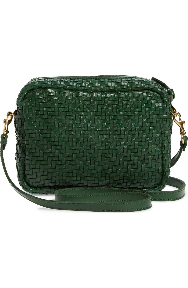 Clare V. Midi Sac Woven Leather Crossbody, Alternate, color,