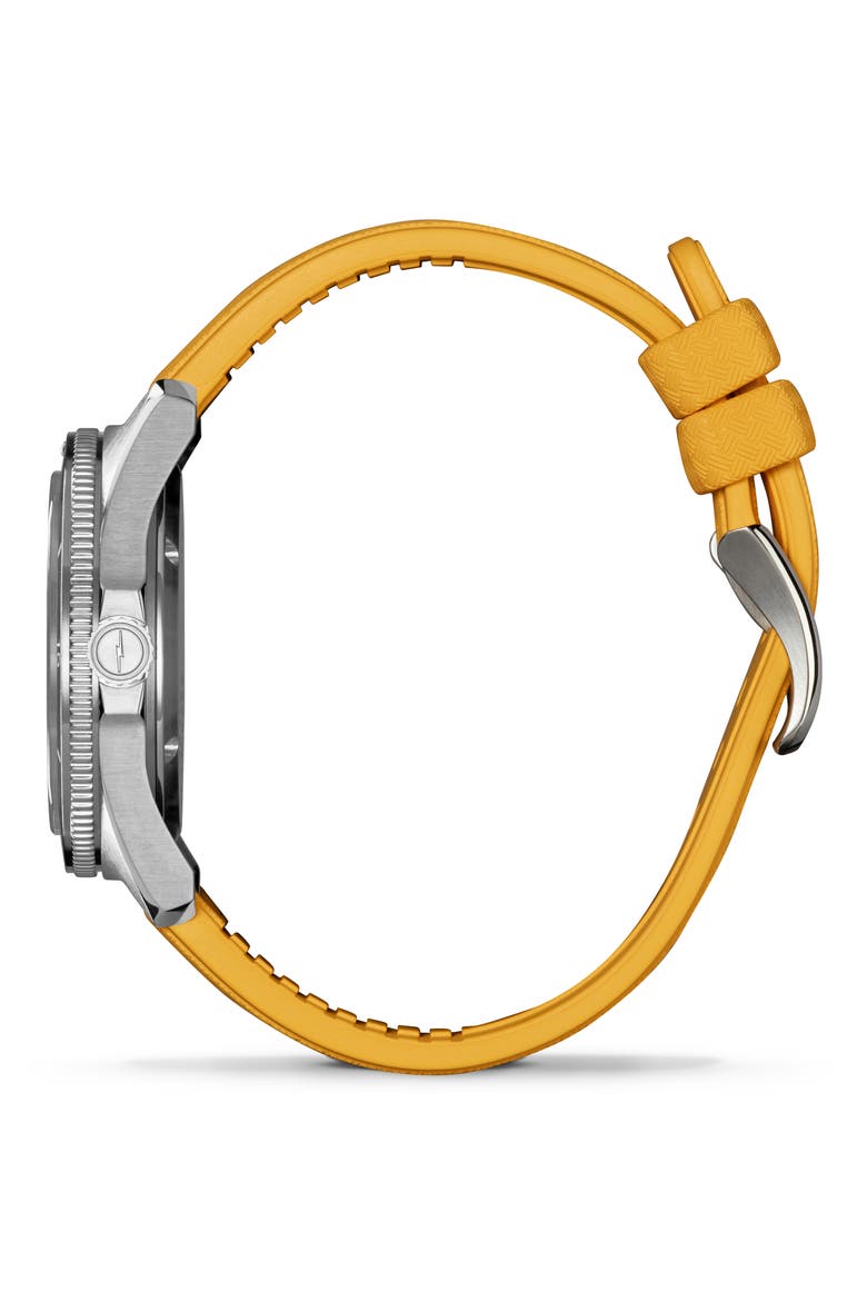 Duck 1040 Rubber Strap Watch, 40mm, Alternate, color, CANARY