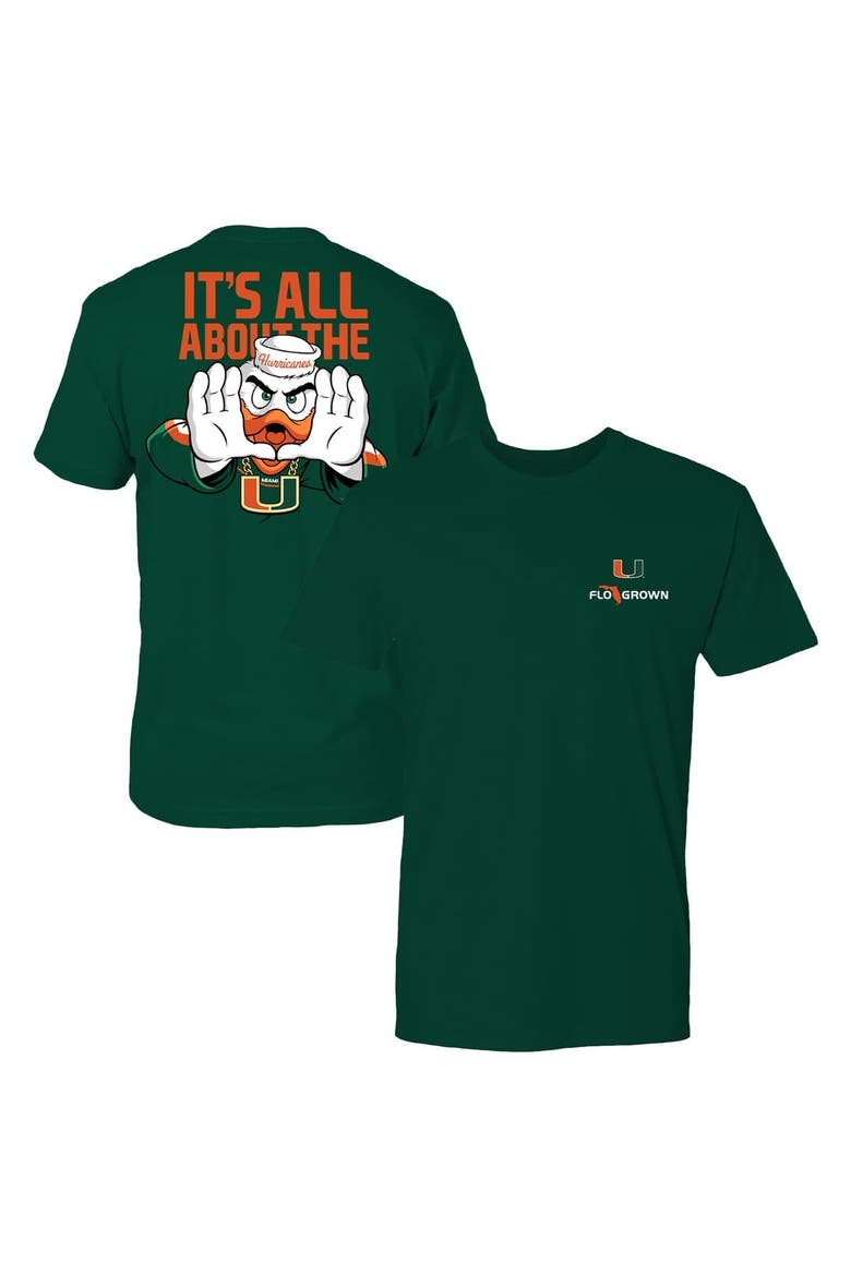 Men's FloGrown  Green Miami Hurricanes Rally Mascot T-Shirt, Main, color, Green