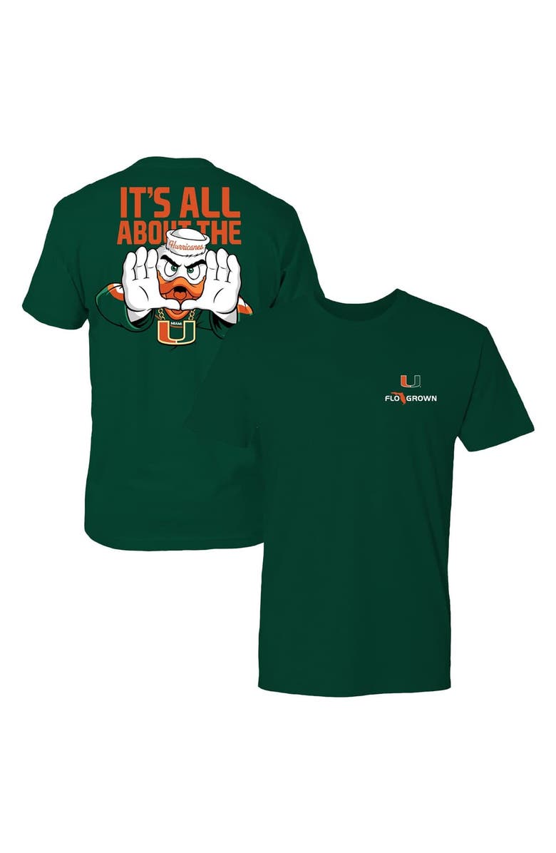 FLOGROWN Men's FloGrown Green Miami Hurricanes Rally Mascot T-Shirt, Main, color, Green