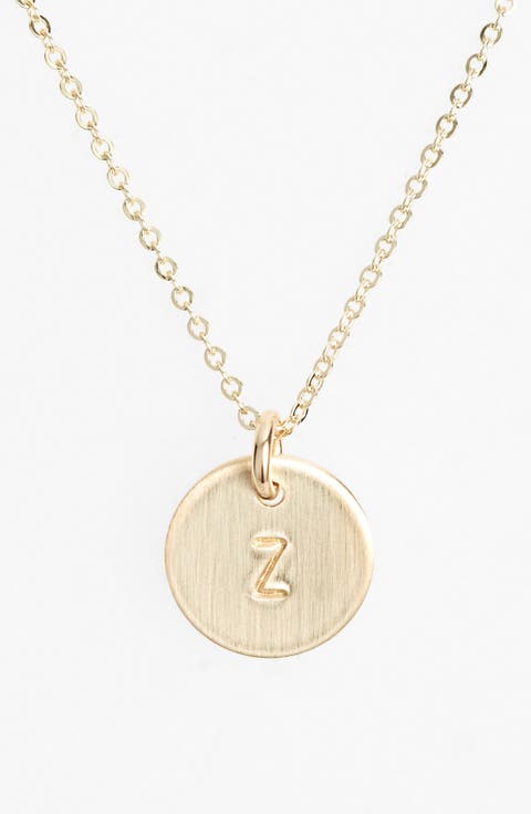 14k-Gold Fill Initial Mini Circle Necklace