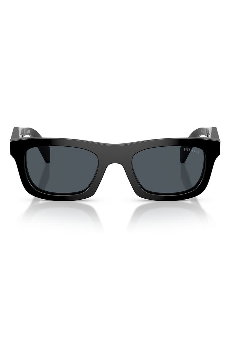 Prada 53mm Pillow Sunglasses, Main, color, Black / Dark Grey