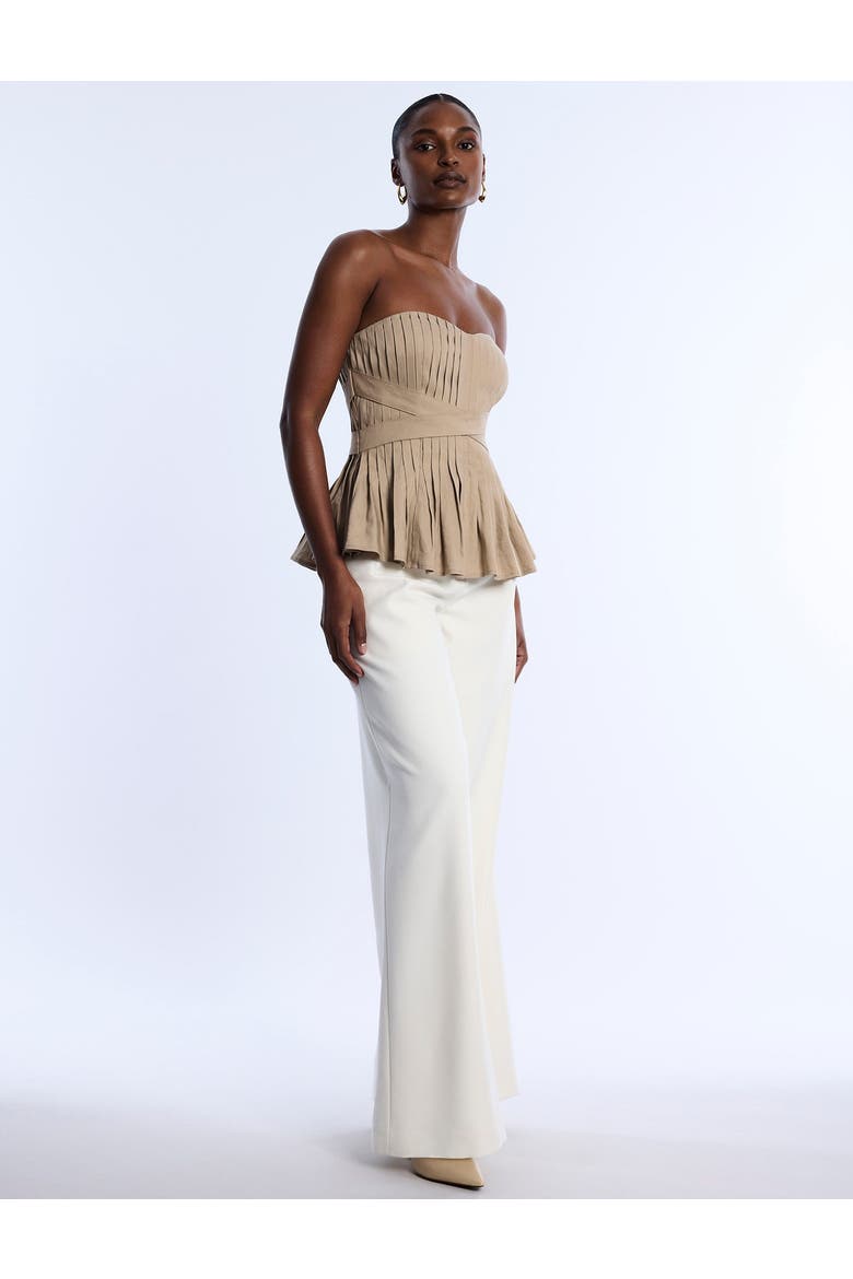 Stretch Linen Top, Alternate, color, Sandstone