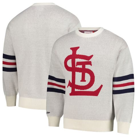 Men's Mitchell & Ness Cream St. Louis Cardinals Retro Pullover Sweater