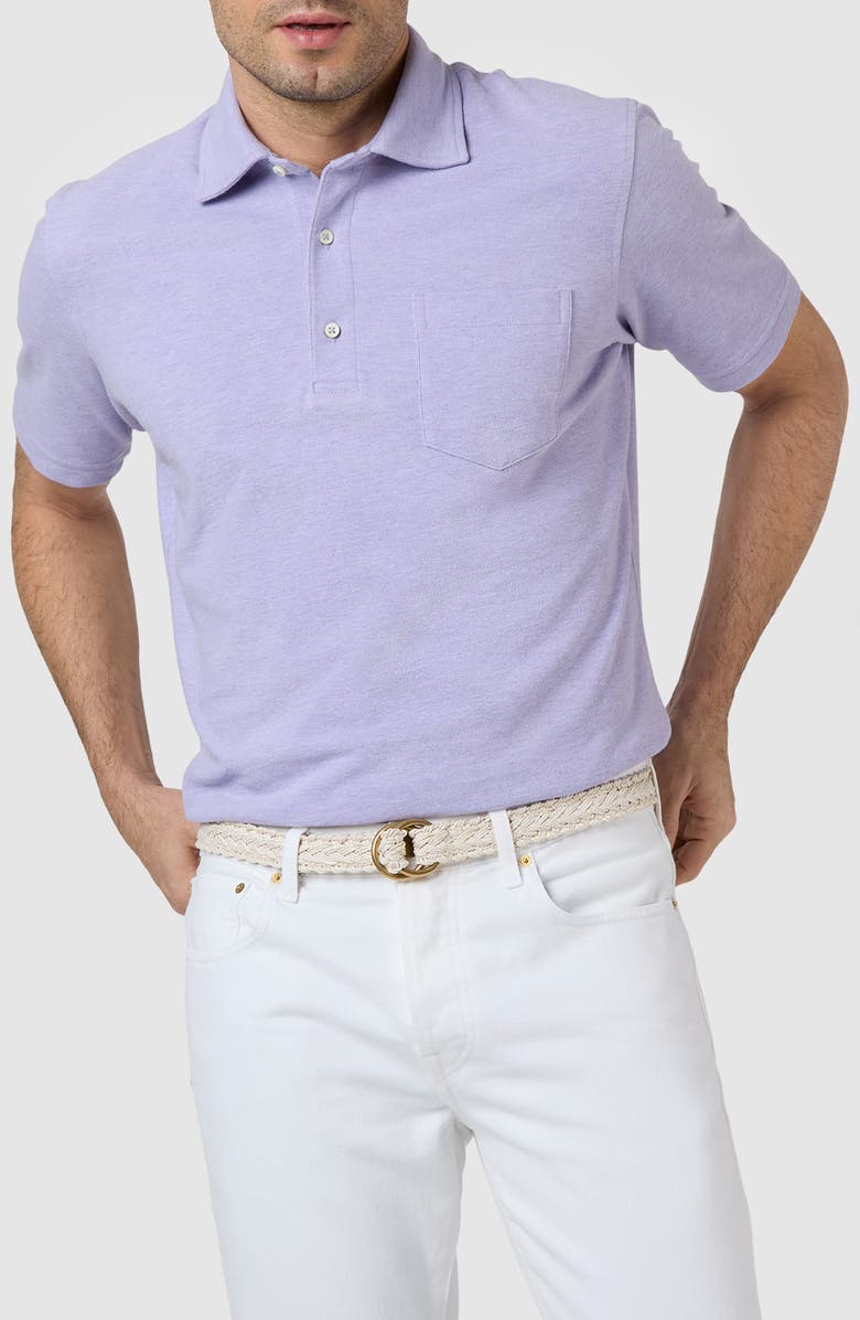 Sid Mashburn Short Sleeve Pima Cotton Piqué Polo, Alternate, color, Heathered Lavender Pique