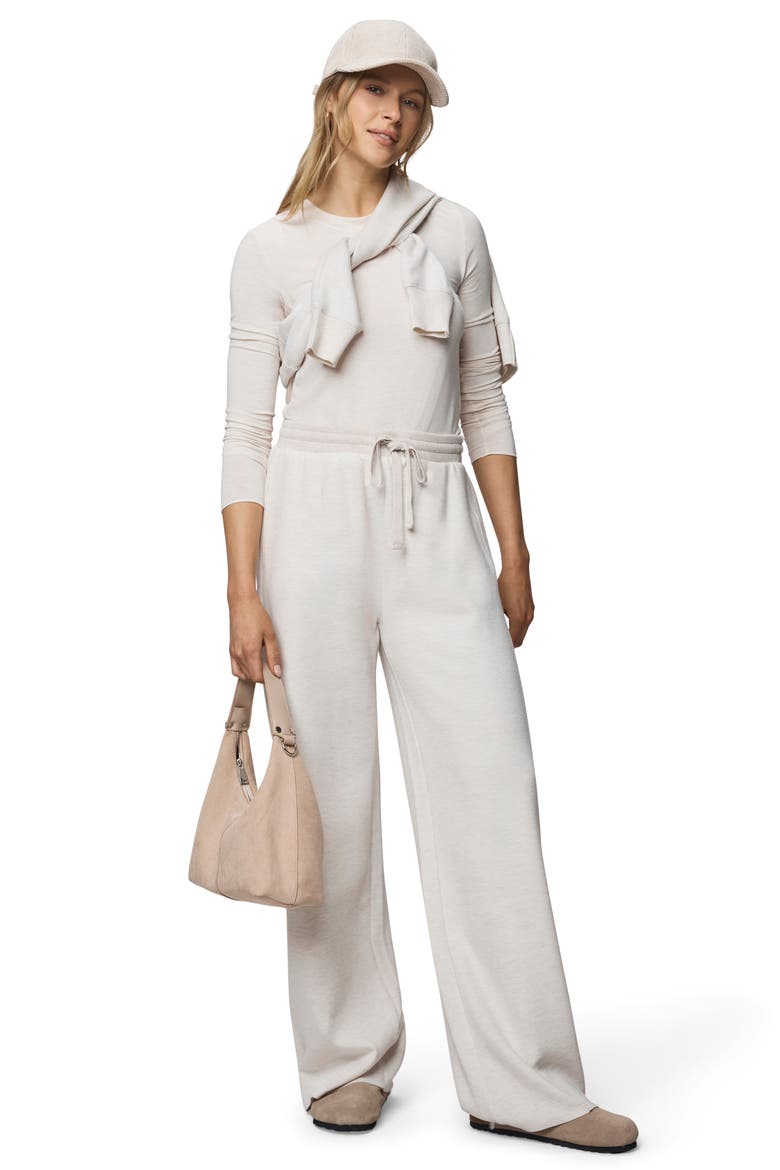 Winslow Tie Waist Wide Leg Sweatpants, Alternate, color, PALE OAK HEATHER