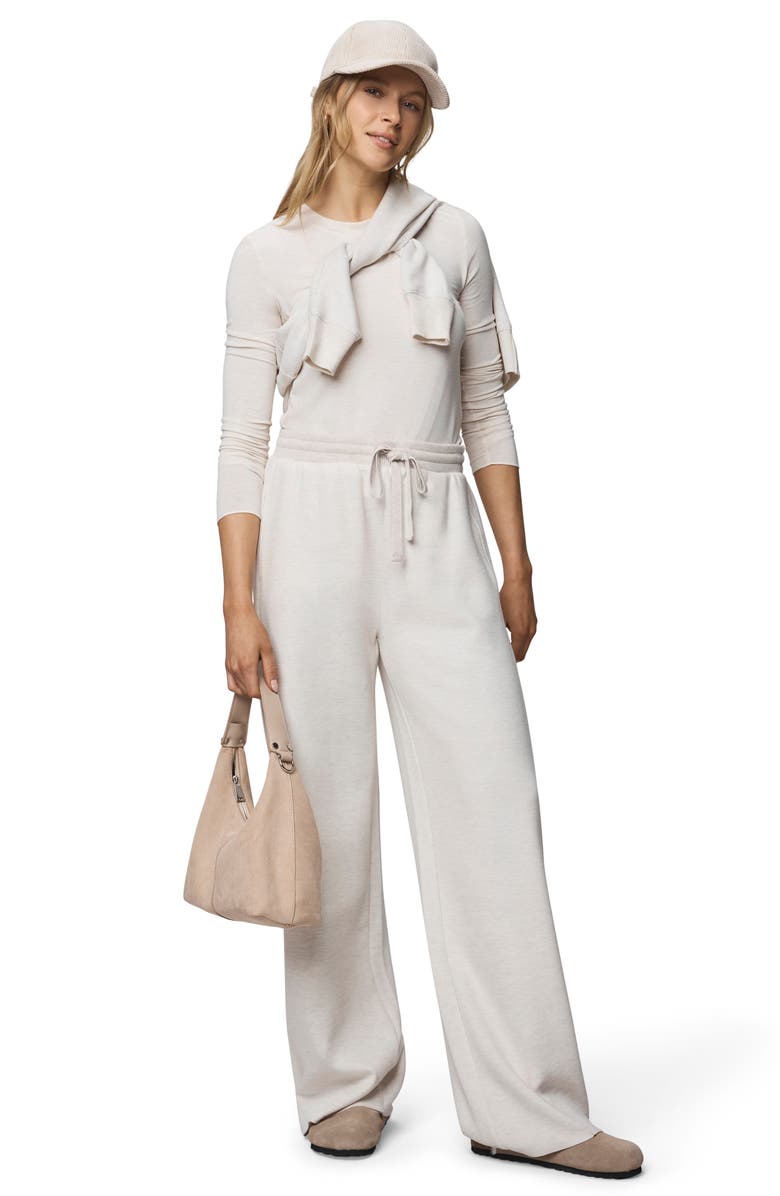 Splendid Winslow Tie Waist Wide Leg Sweatpants, Alternate, color, Pale Oak Heather