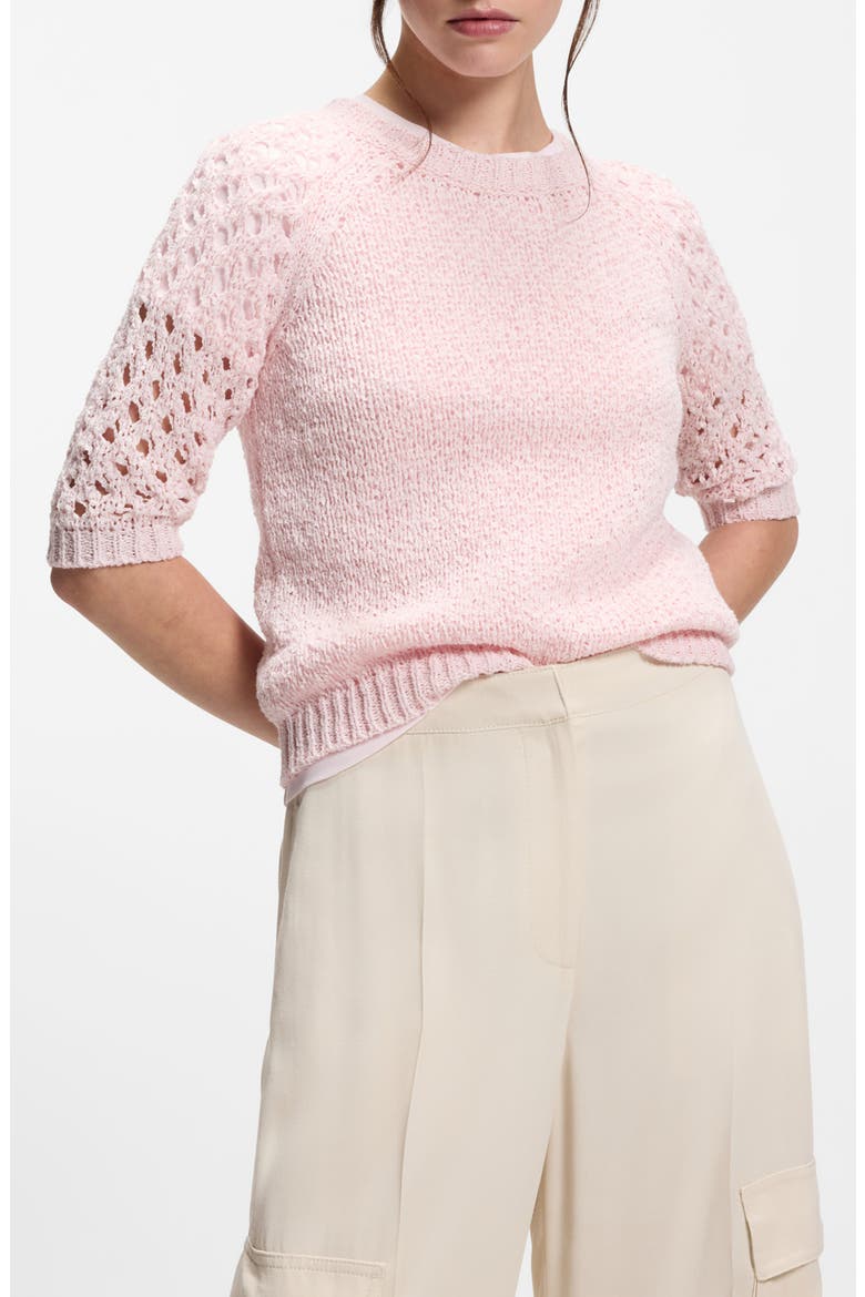Fanuka Openwork Detail Sweater, Main, color, OCEAN ROSE