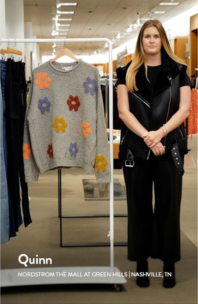 Floral Intarsia Wool Blend Sweater, sales video thumbnail