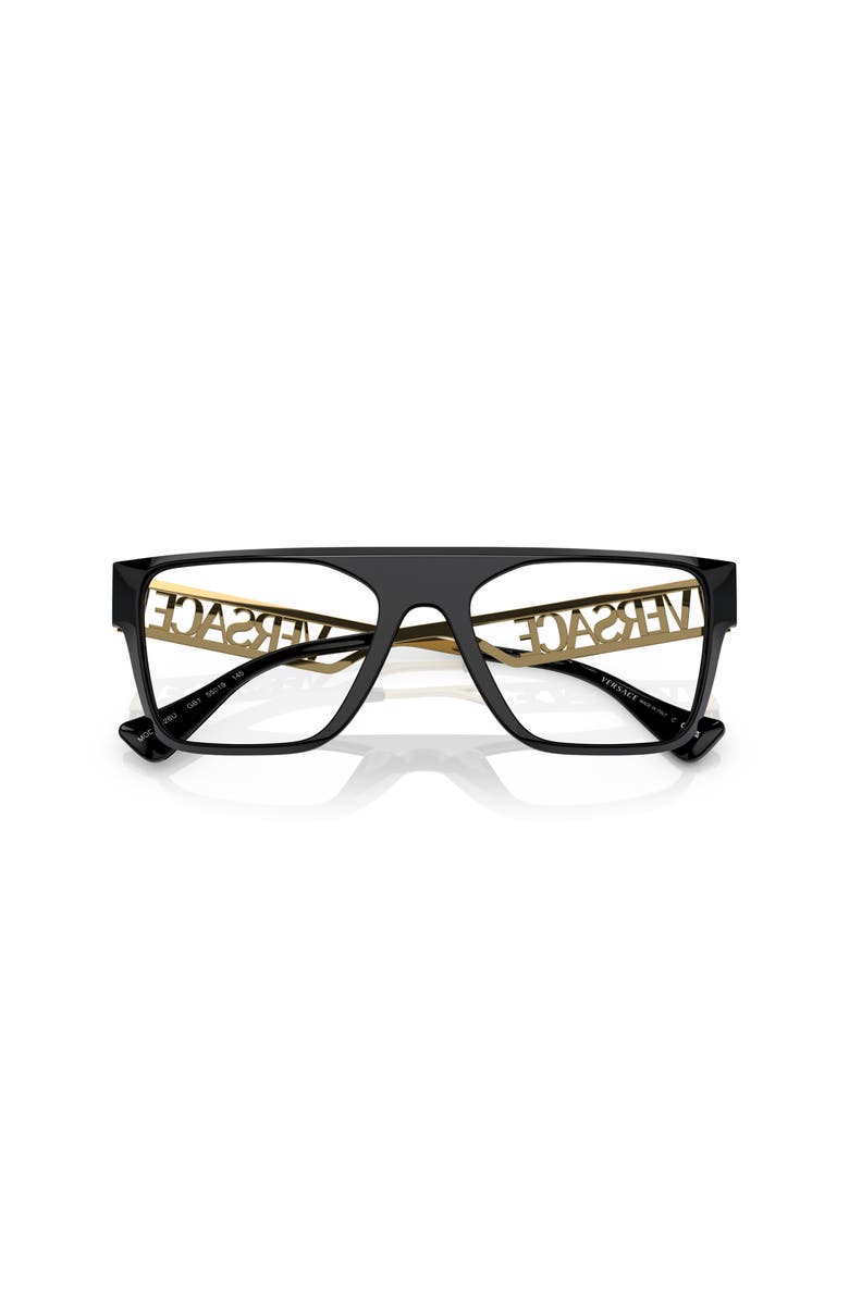 Versace 55mm Rectangle optical glasses, Alternate, color, Black