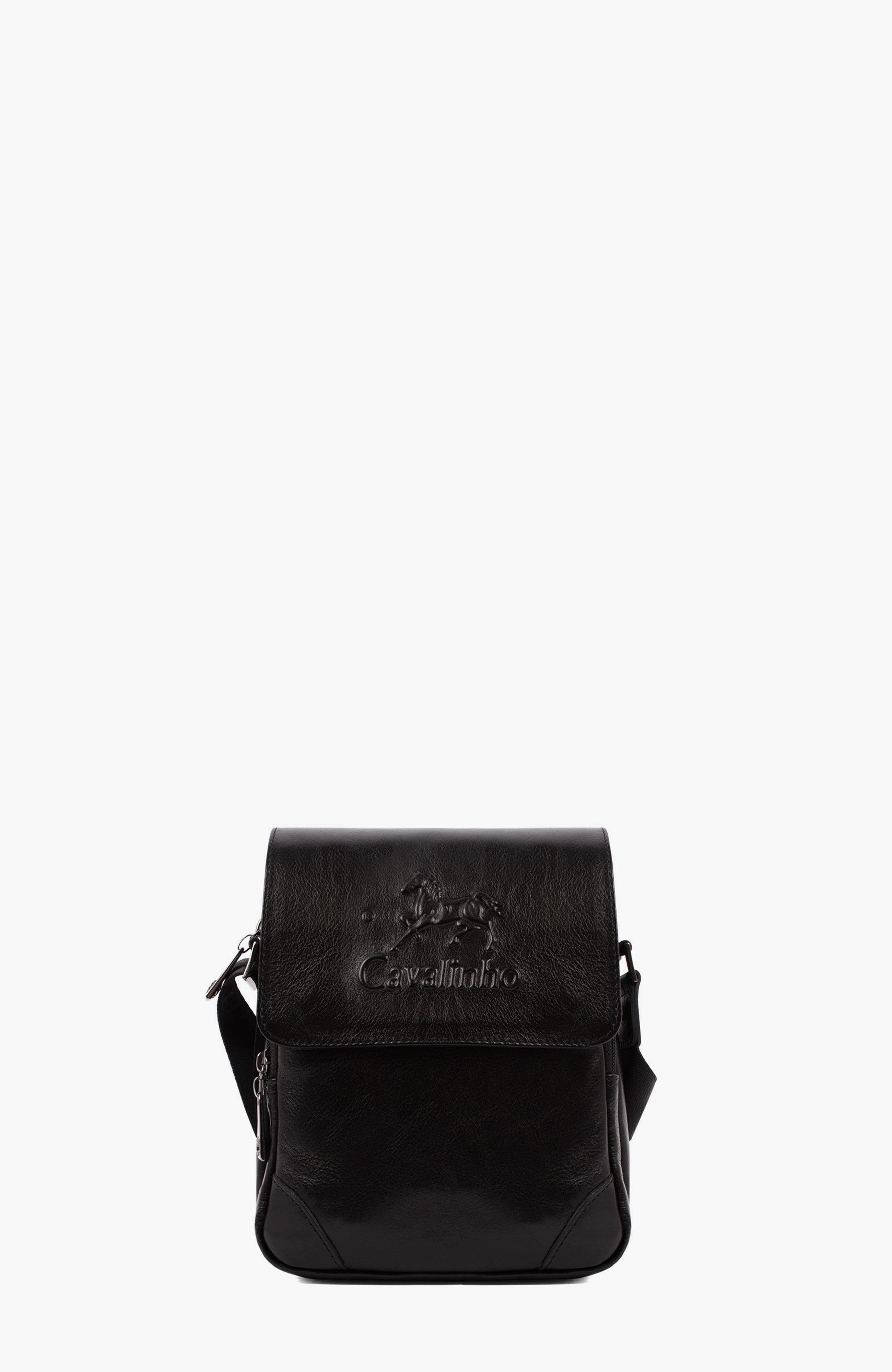 Gentleman Leather Traveler Crossbody Bag 92, Main, color, Black