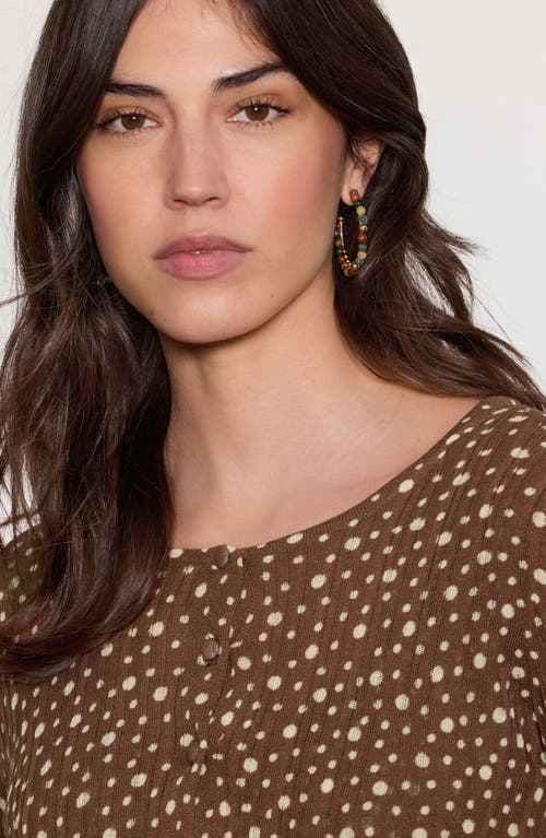 NEXT NEXT SPOTTY BUTTON-UP KNIT TOP 