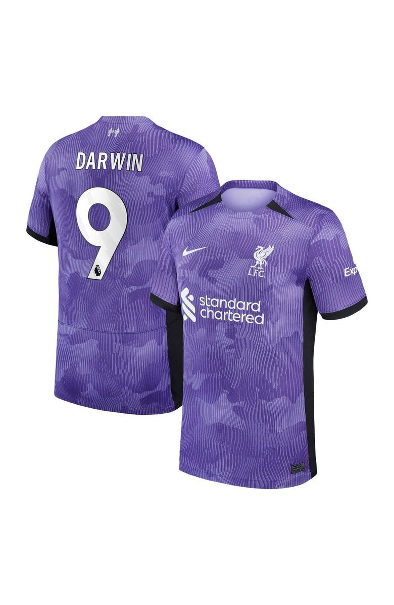 Nike Youth Nike Darwin Núñez Purple Liverpool 2023/24 Third Stadium Replica Player Jersey, Main, color, 