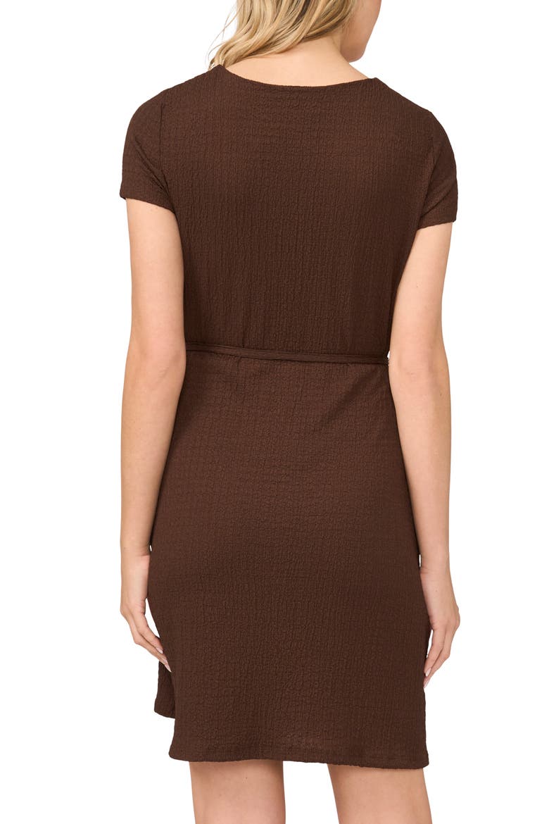 Crinkle Crepe Dress, Alternate, color, CHICORY COFFEE