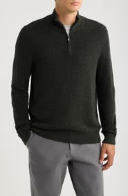 Nordstrom Cotton & Cashmere Quarter Zip Sweater