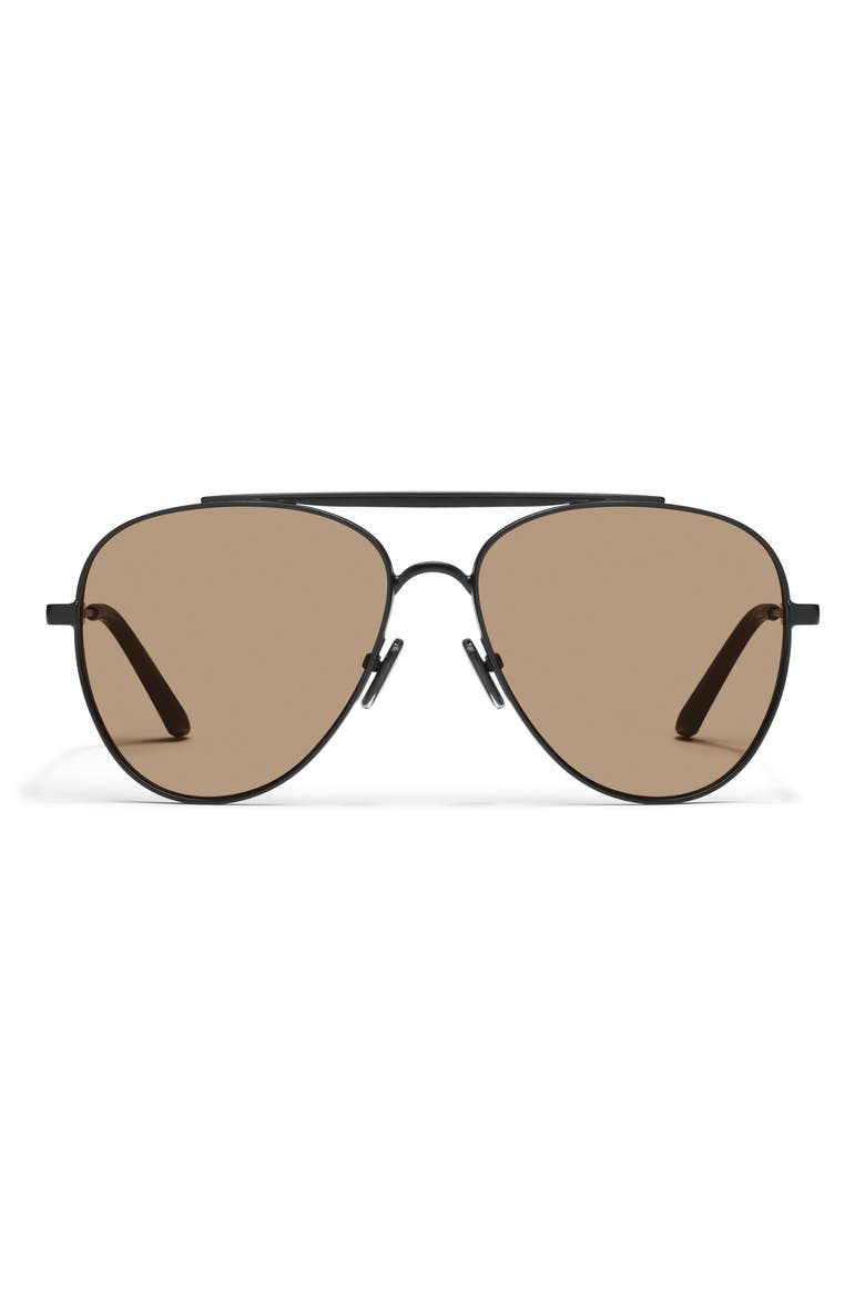 Free Fall 60mm Aviator Sunglasses, Main, color, MATTE BLACK/ TAN