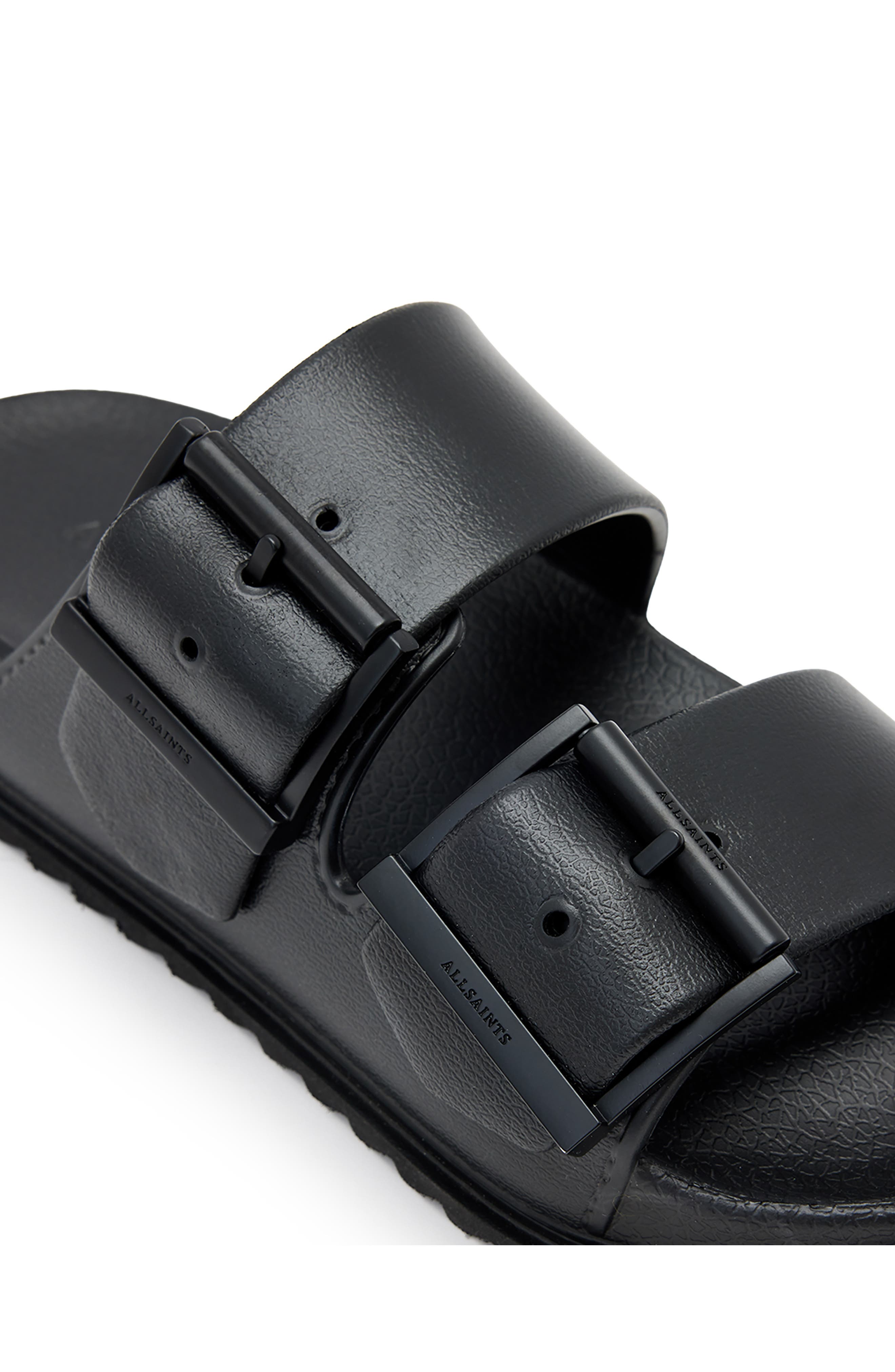 AllSaints Sian Two-Strap Sandal, Alternate, color, Black