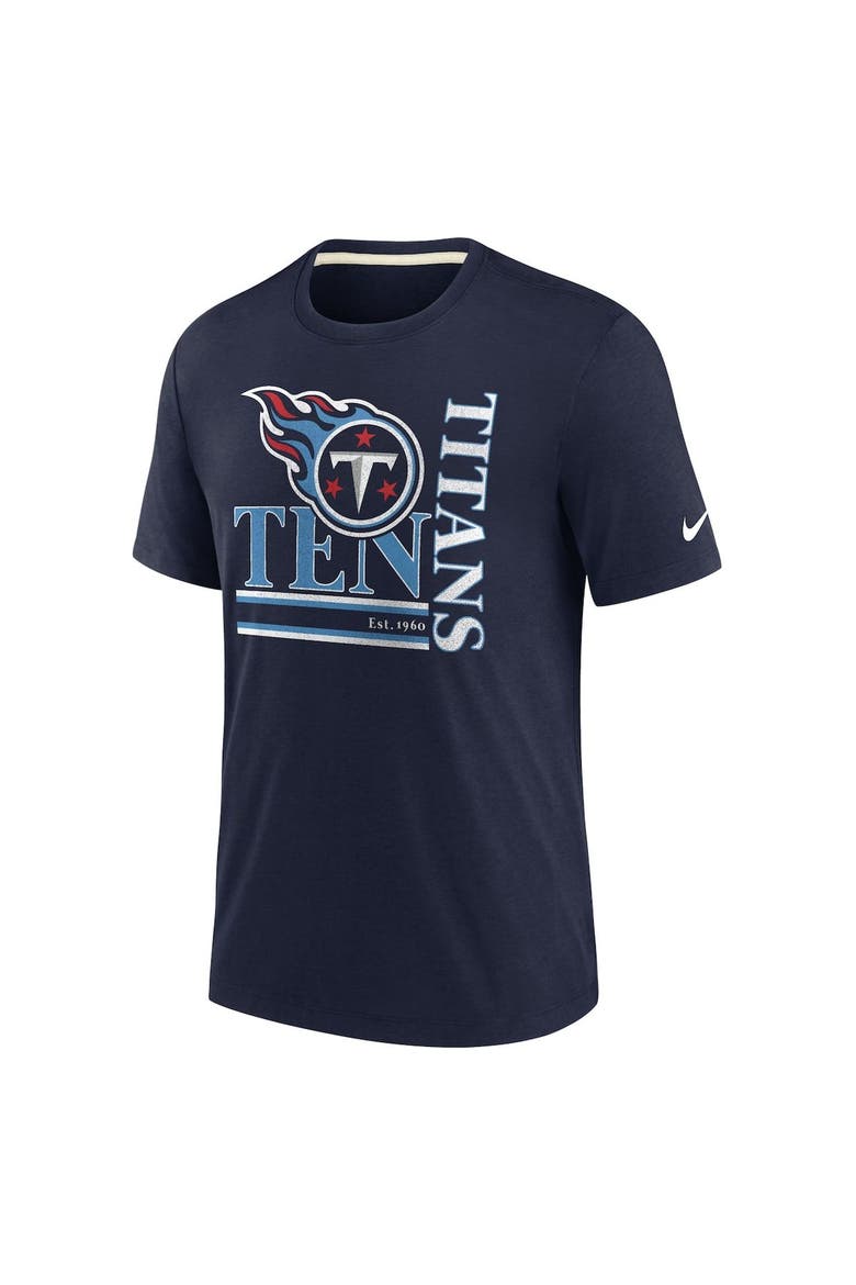 Men's Nike Navy Tennessee Titans Wordmark Logo Tri-Blend T-Shirt, Alternate, color, Navy