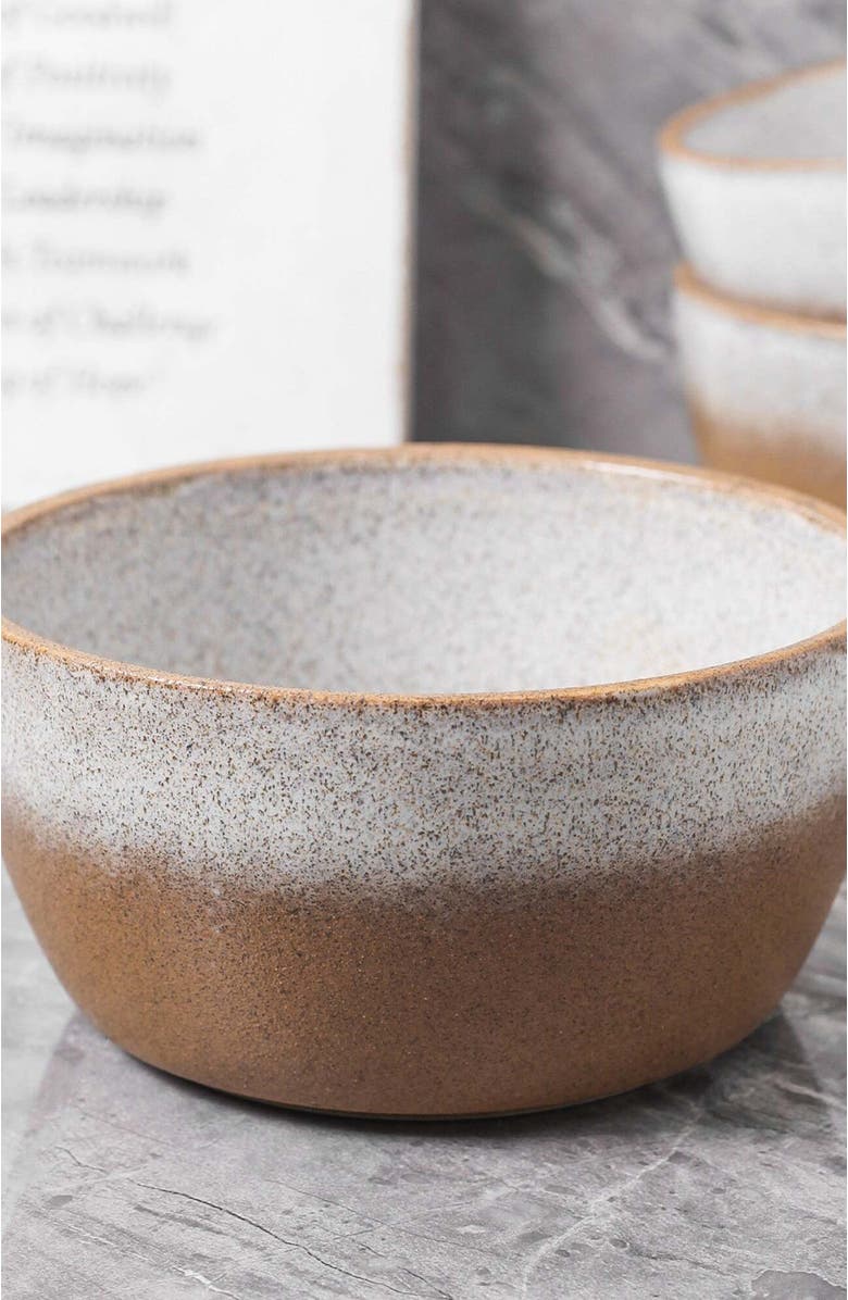 Stone Lain Vince Stoneware 4-Piece Bowl Set, Alternate, color, Brown
