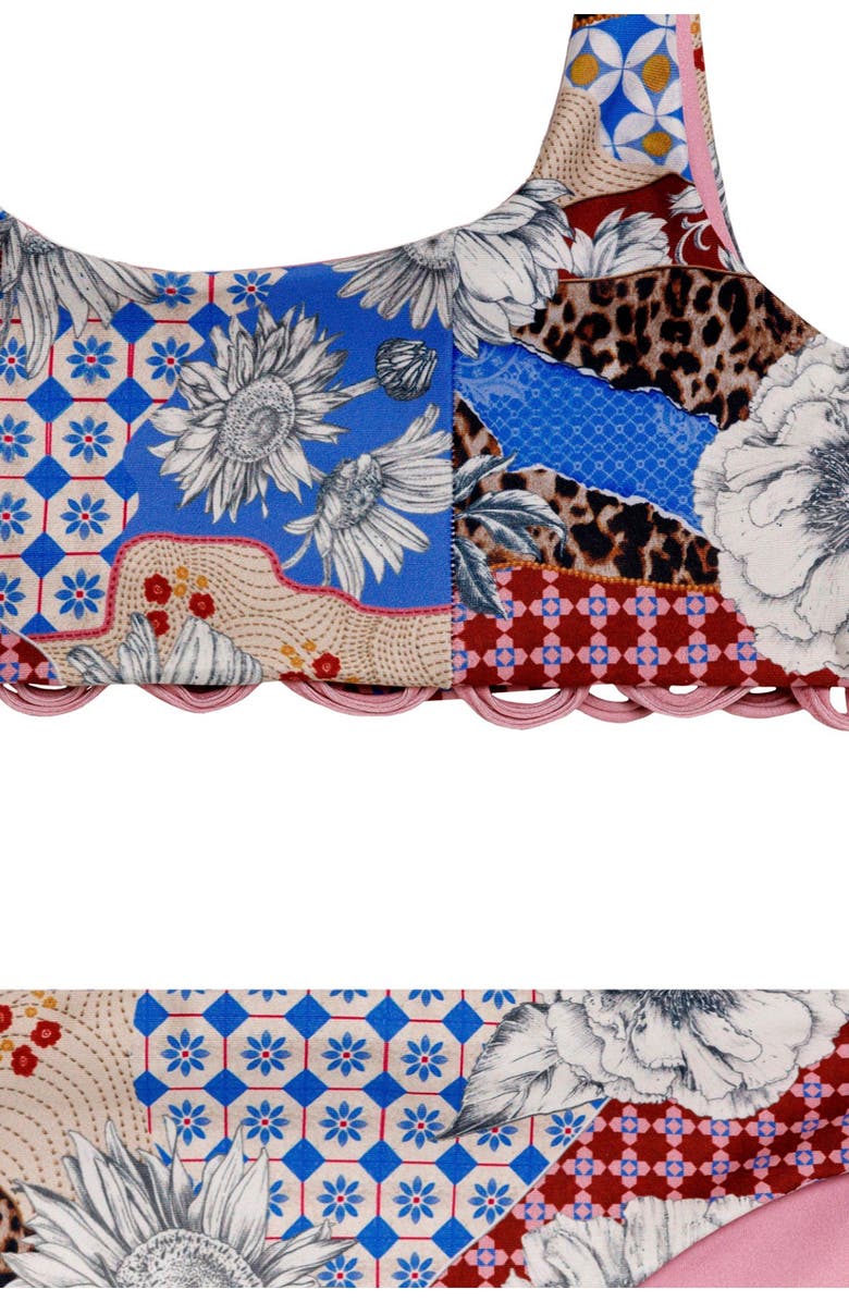 Agua Bendita Kids' Dolce Patchwork Two-Piece Swimsuit, Alternate, color,