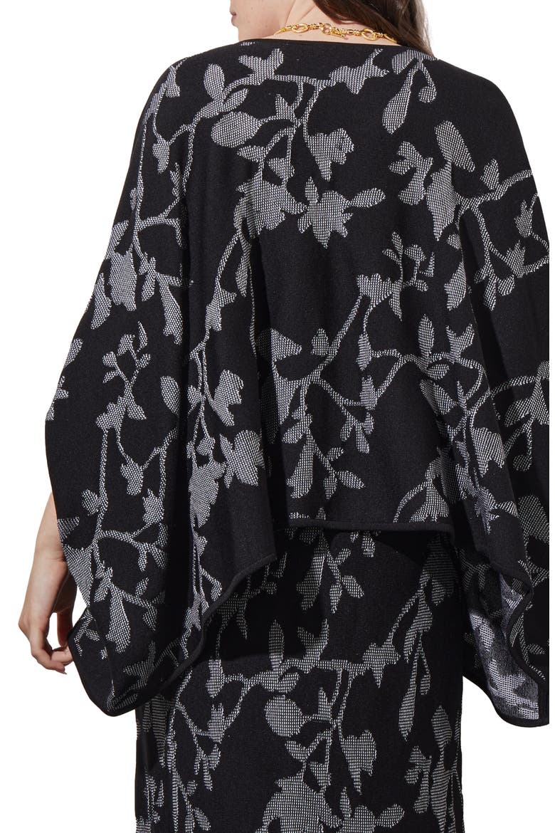 Floral Jacquard Top, Alternate, color, BLACK/ WHITE
