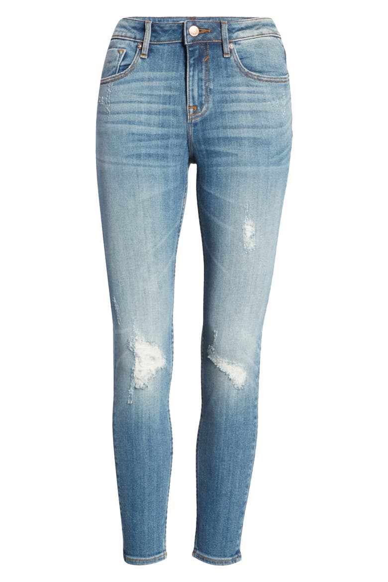 Jagger Distressed Crop Skinny Jeans, Alternate, color, MEDIUM WASH