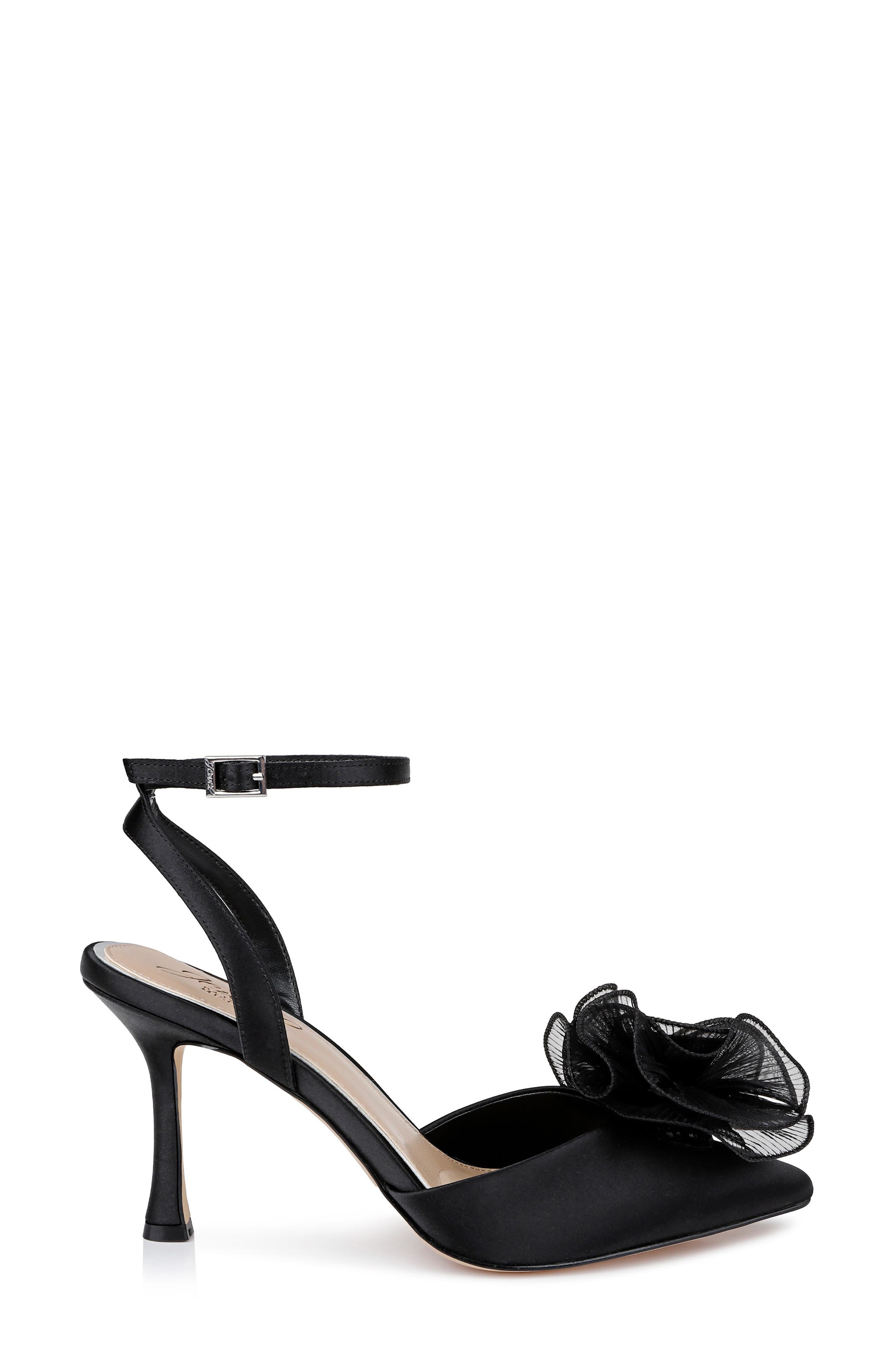 Taylee Embellished Ankle Strap Pump, Alternate, color, BLACK SATIN