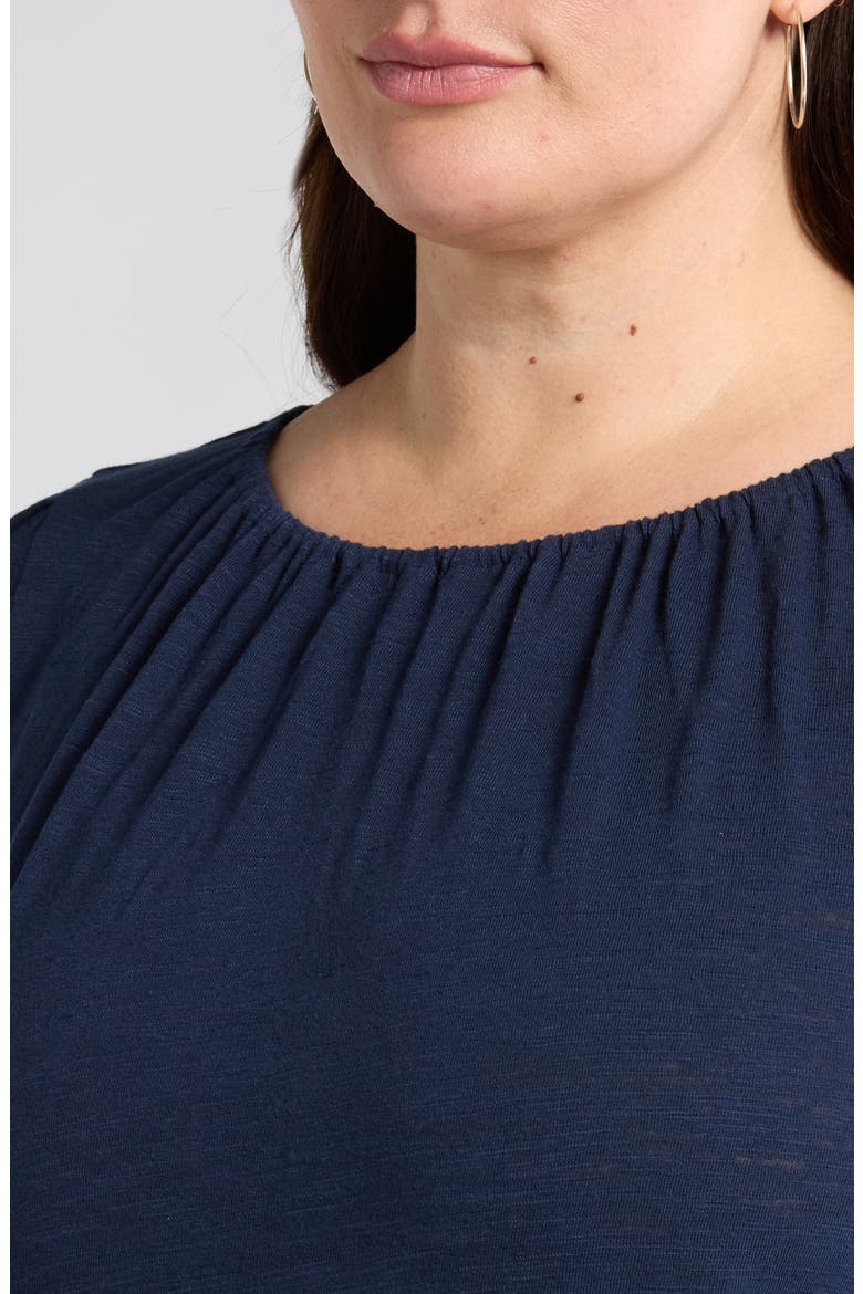 Gathered Neck Top, Alternate, color, NAVY BLAZER