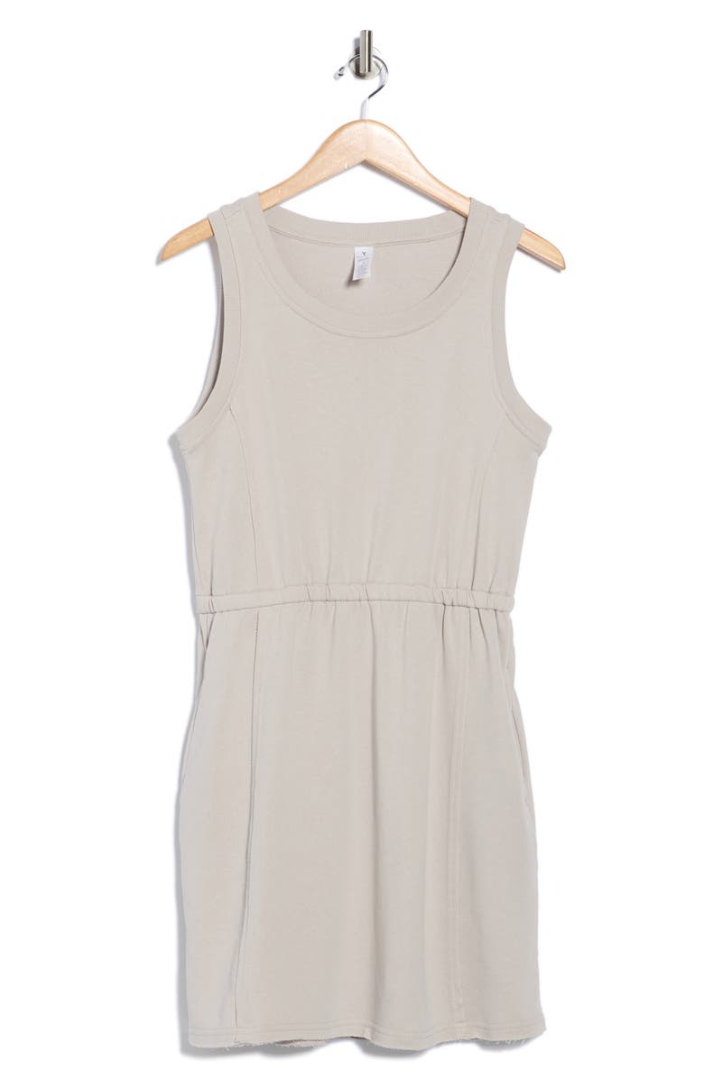 YOGALICIOUS Rosannah Washed Terry Raw Edge Tank Dress, Alternate, color, Shadow Rock
